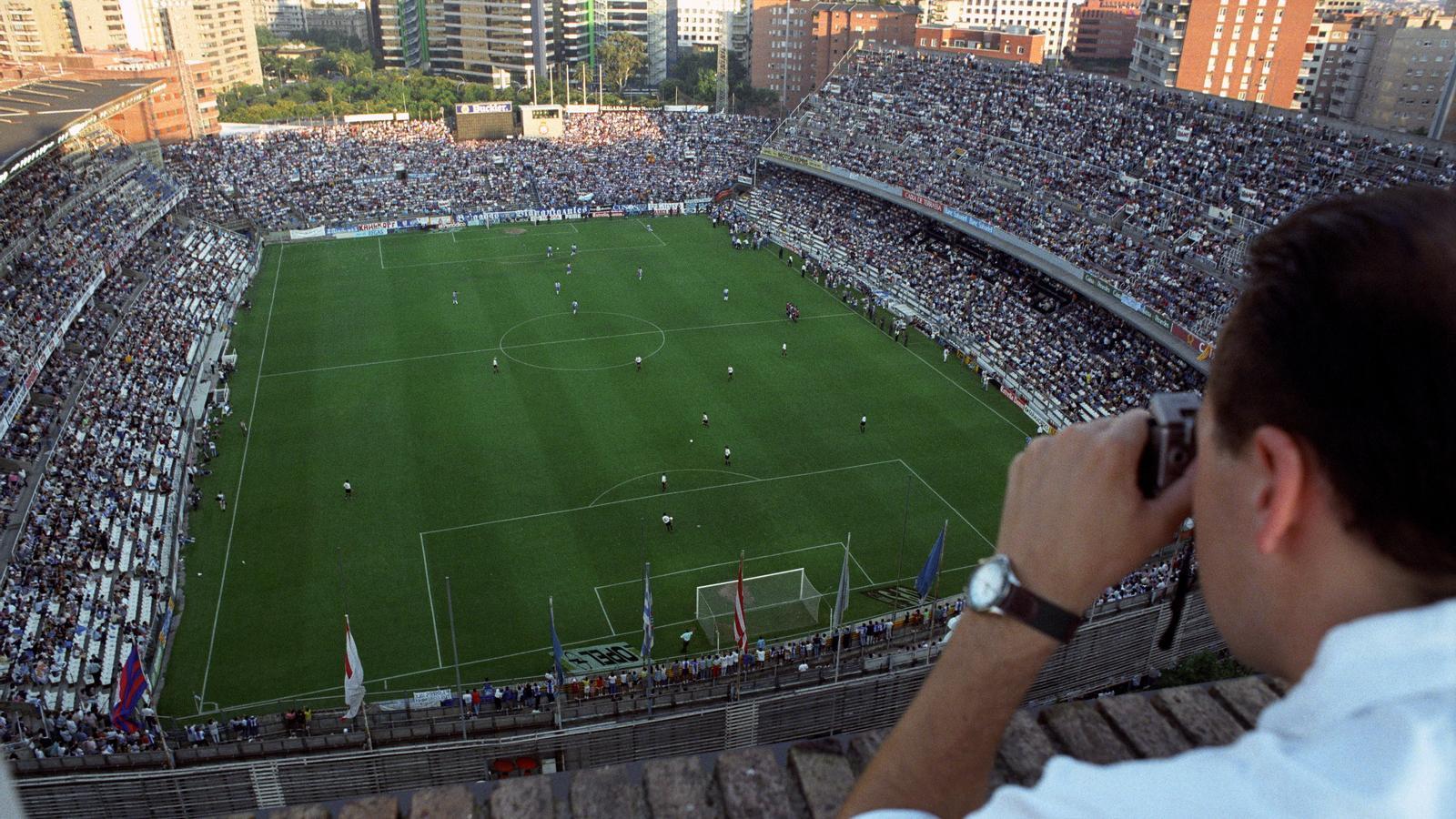 L'Espanyol a l'estadi de Sarria l'any 1997