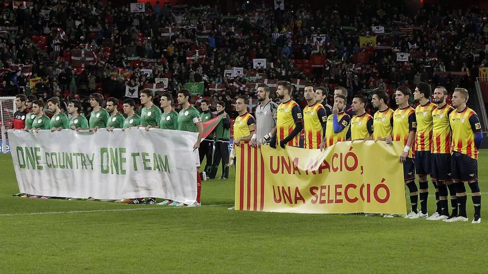 Imatge del partit amistós entre les seleccions d'Euskadi i de Catalunya el desembre del 2014