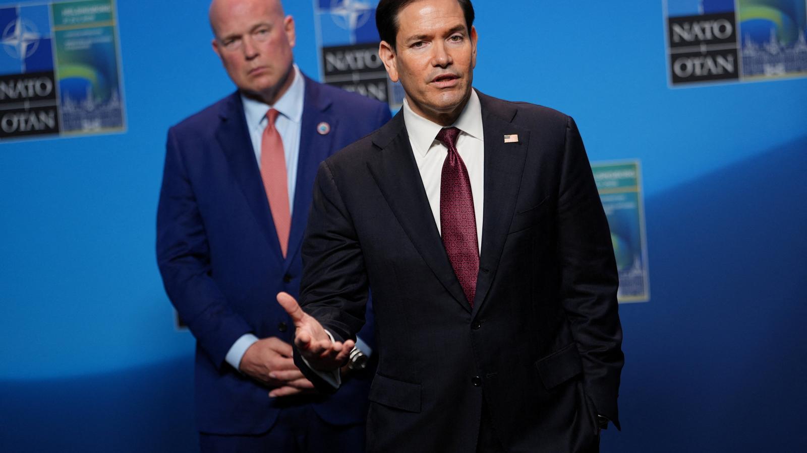 The US Secretary of State, Marco Rubio, on a visit to Sweden.