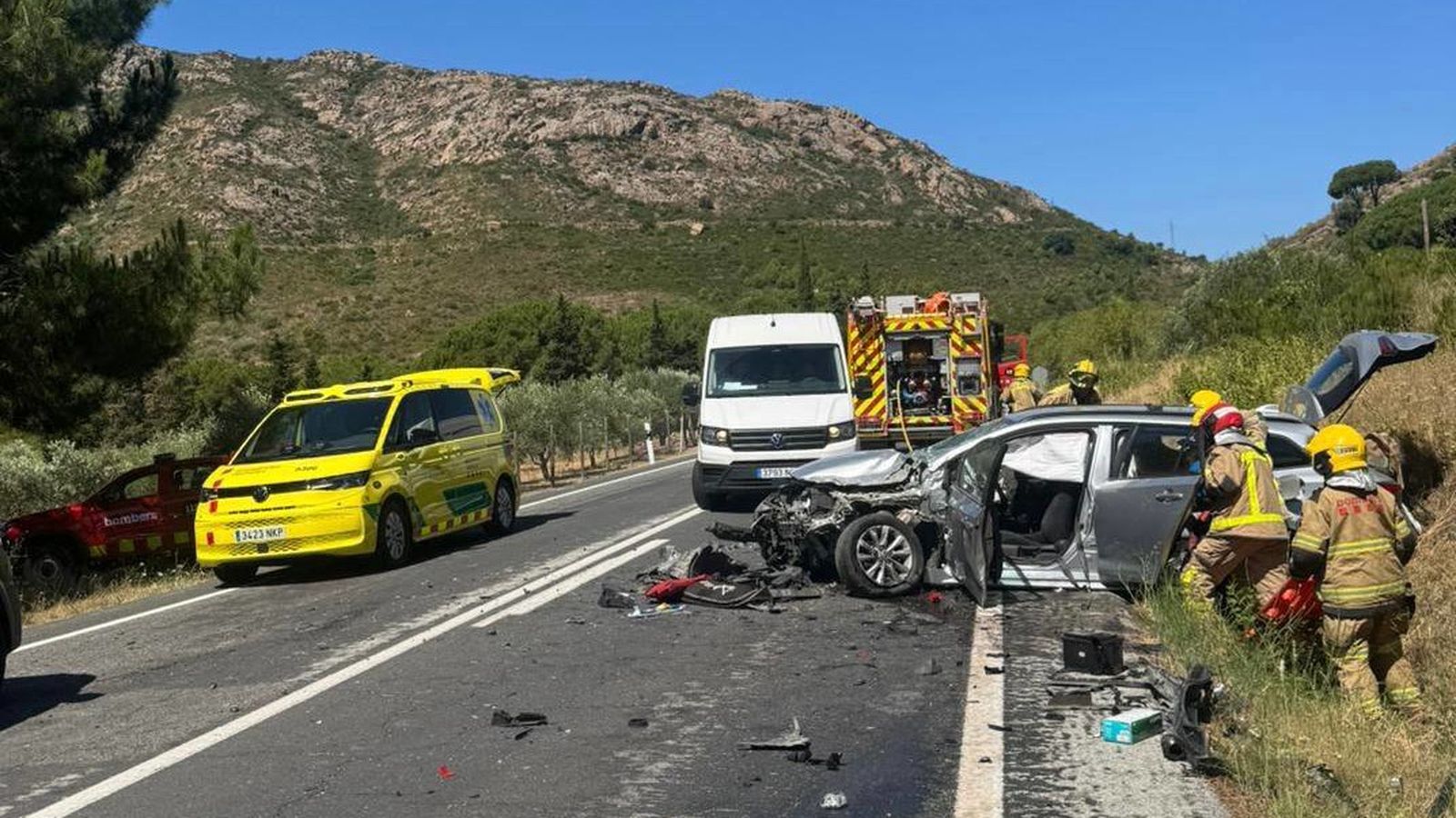 Image of the vehicles after the accident.