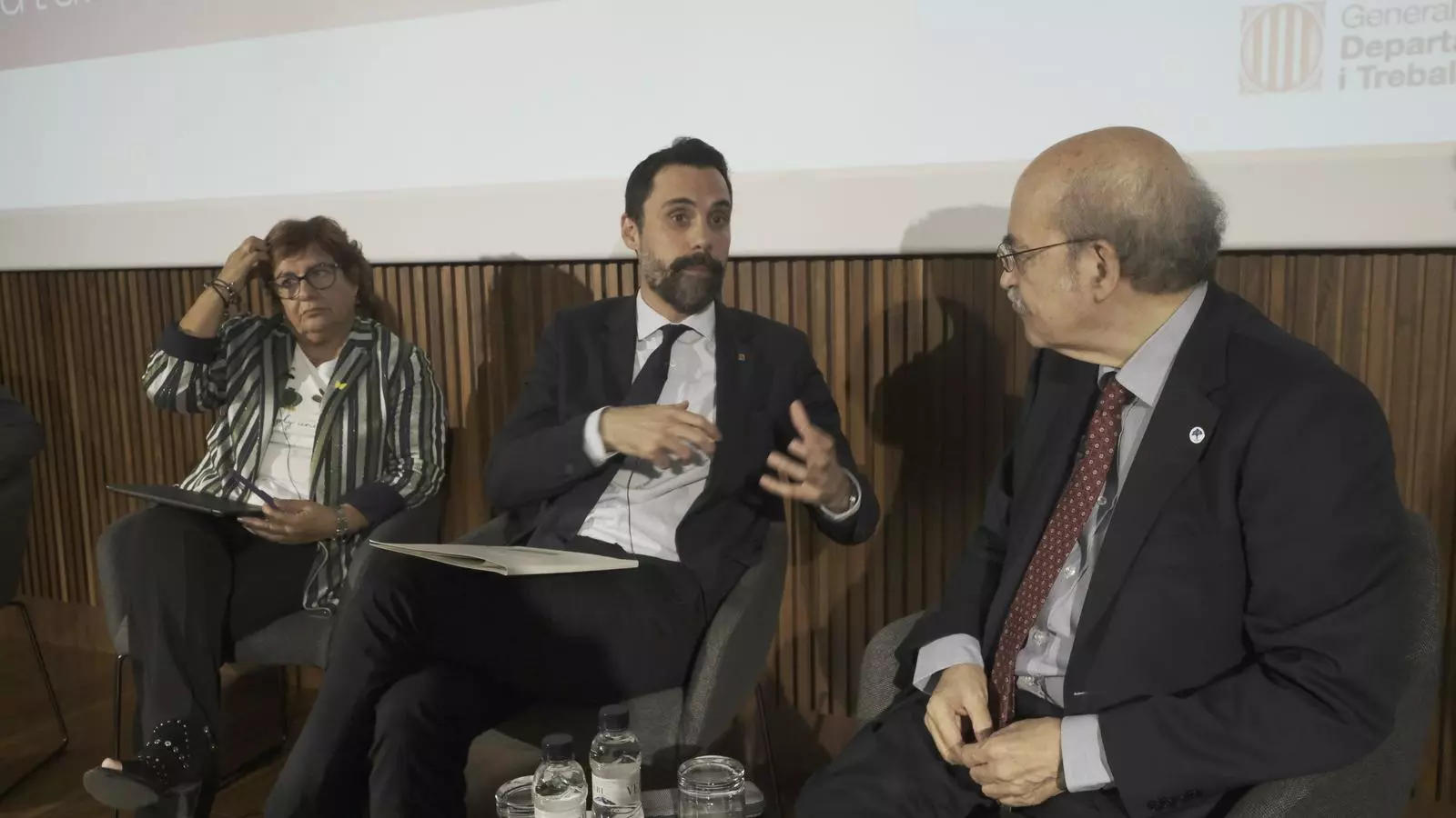 Dolors Bassa, Roger Torrent i Andreu Mas Colell.