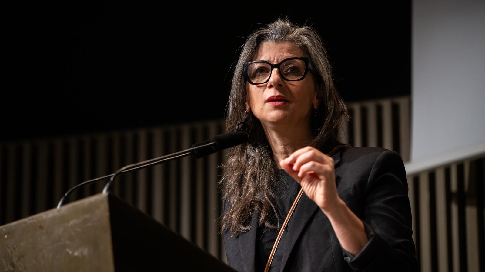 Francesca Albanese during a press conference this Friday in Barcelona.