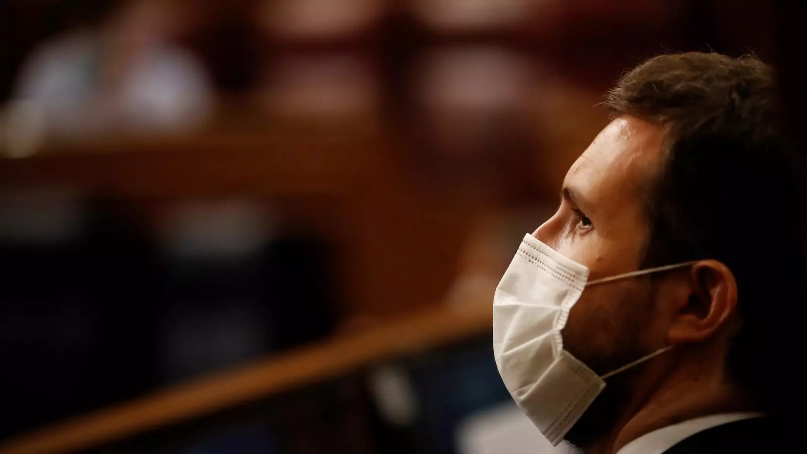 El líder del PP, Pablo Casado, durante una sesión de control al gobierno español.