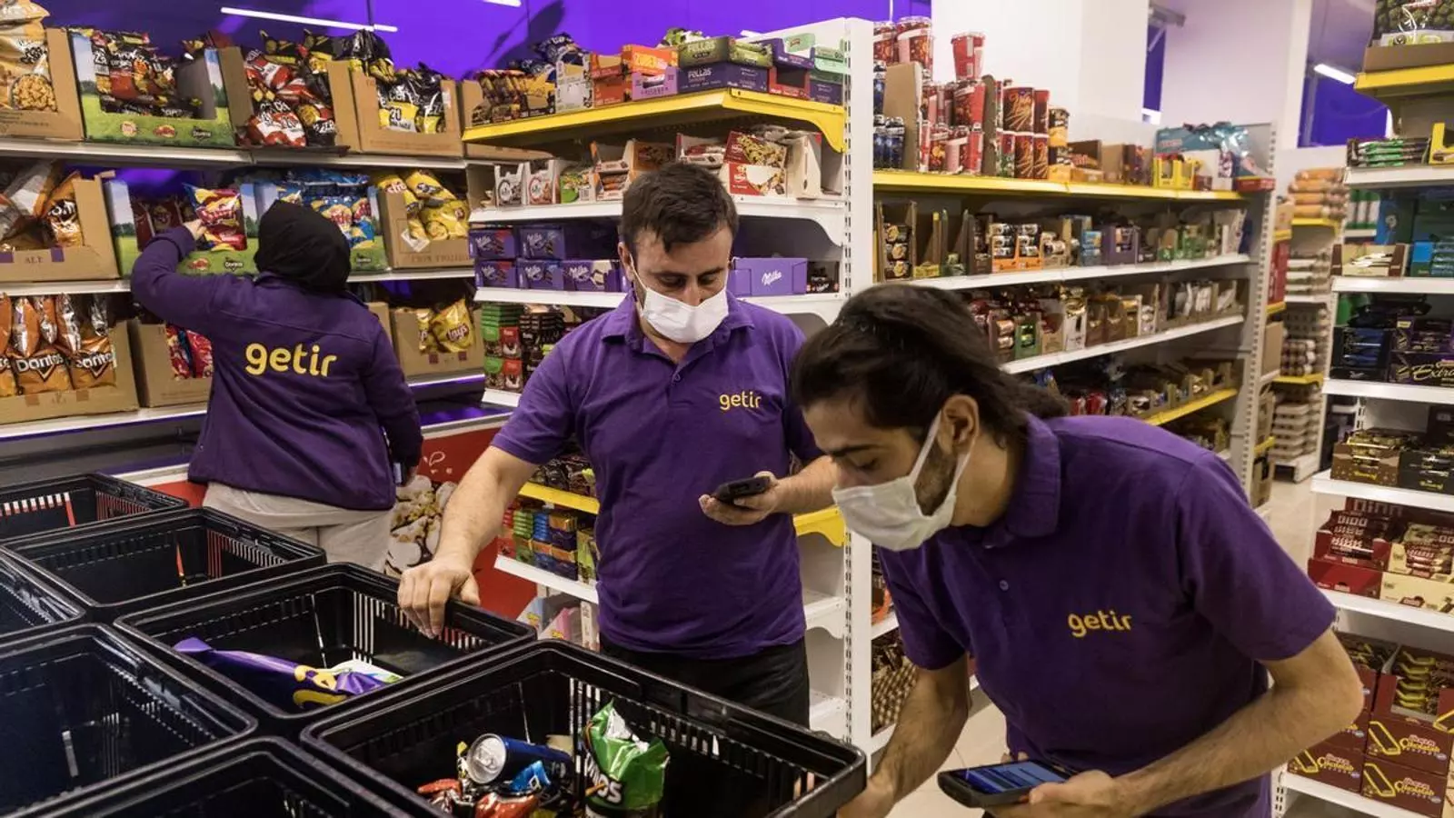 Empresa Getir a un supermercado de Instanbul