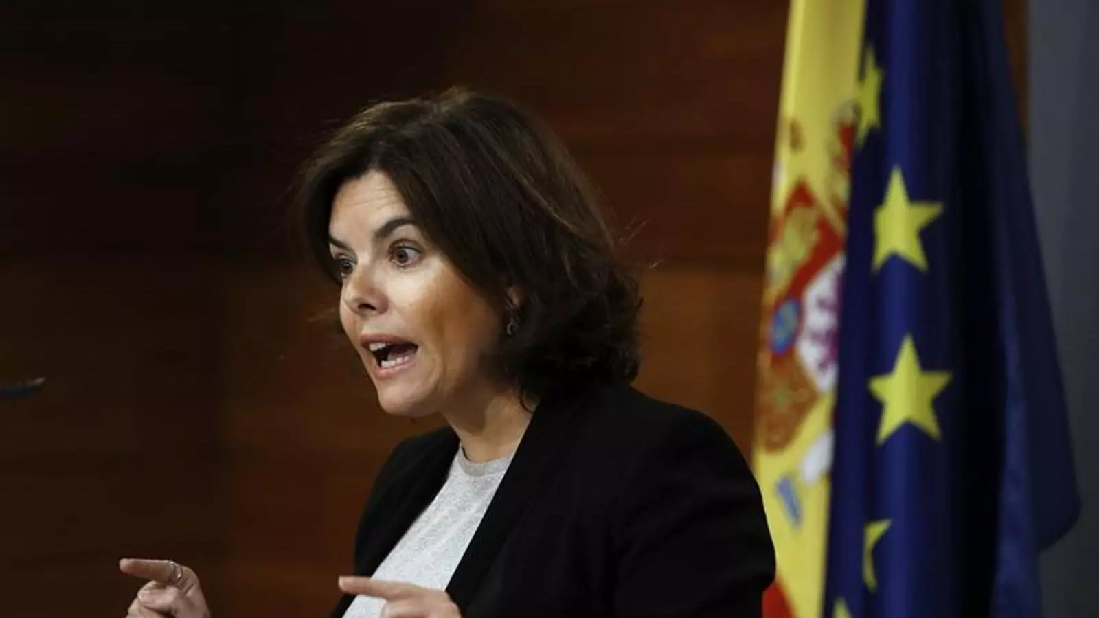 Soraya Sáenz de Santamaría, aquest dilluns a La Moncloa / EFE