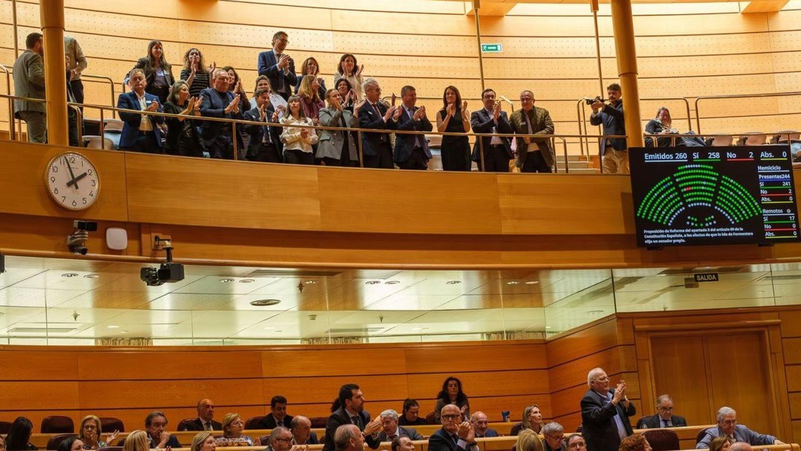 The institutions of Balearic Islands celebrate the arrival of the senator for Formentera.