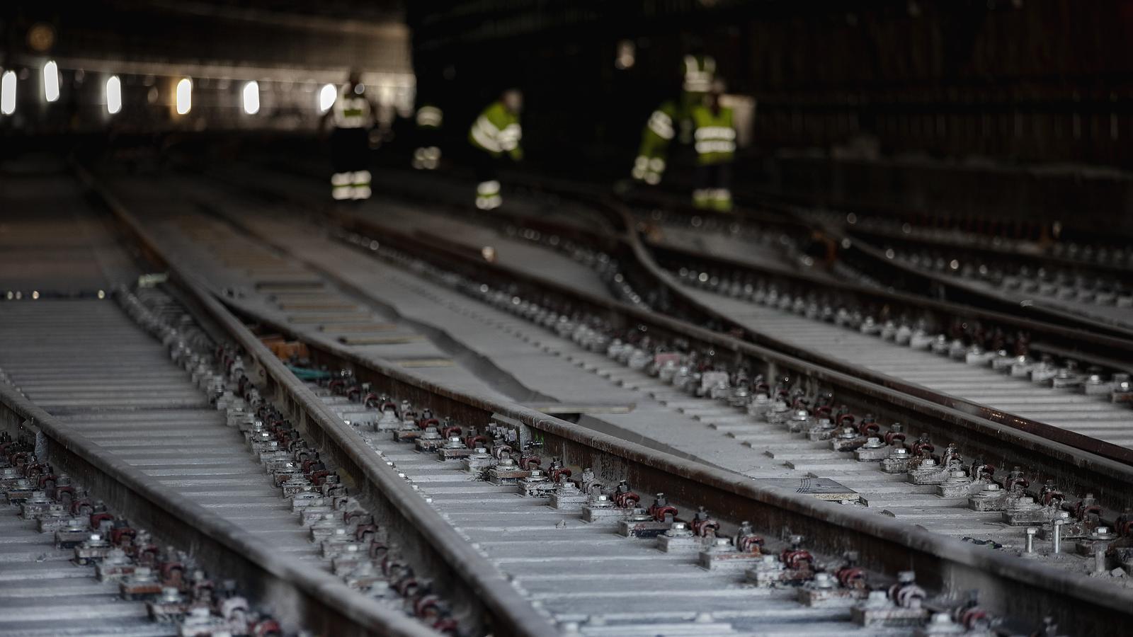 Train tracks, in a file image.