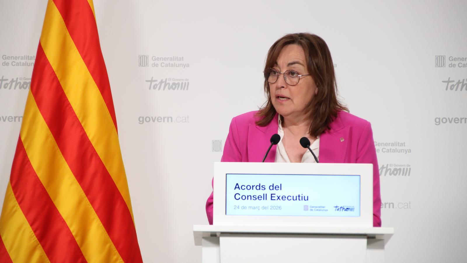 La portavoz del Govern y consejera de Territori, Sílvia Paneque, en rueda de prensa.