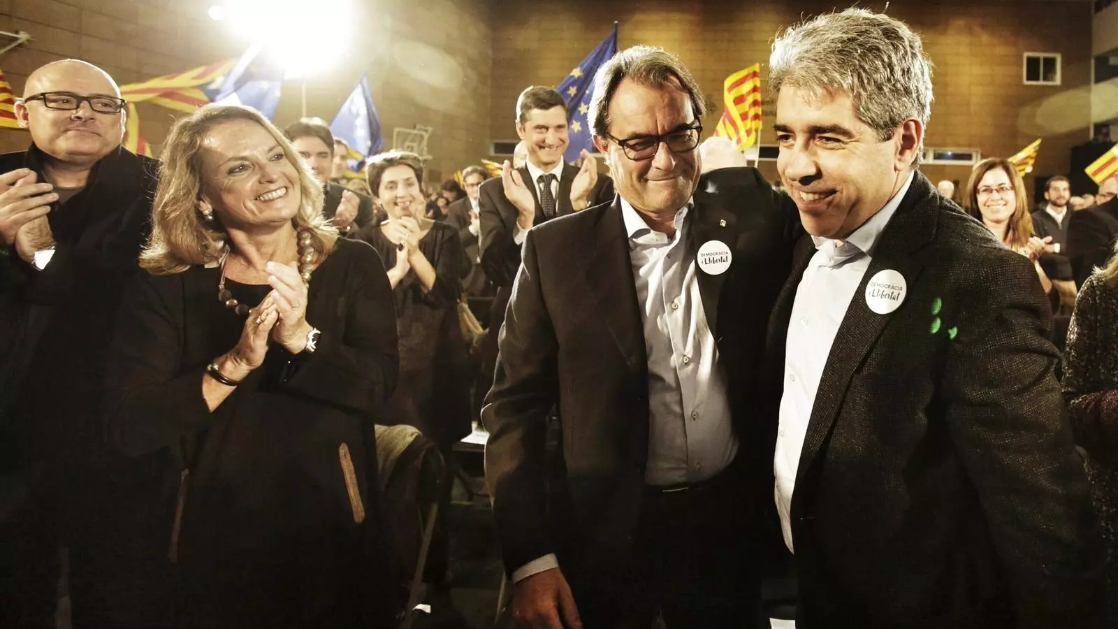 Mas i Francesc Homs, en un acte electoral de Democràcia i Llibertat