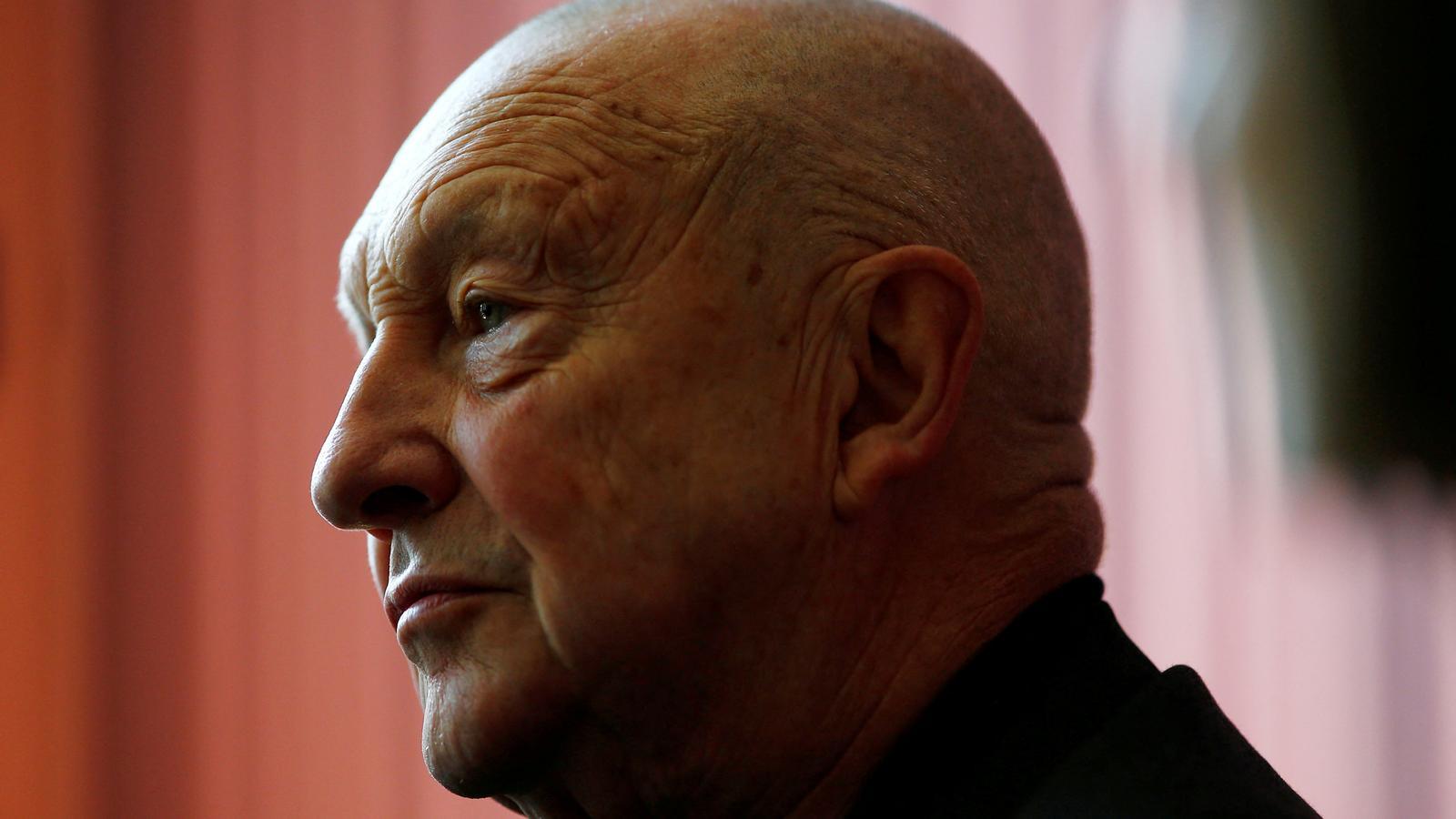 The German artist Georg Baselitz at the opening of his exhibition 'The Heroes' at the Museum of Frankfurt in 2016