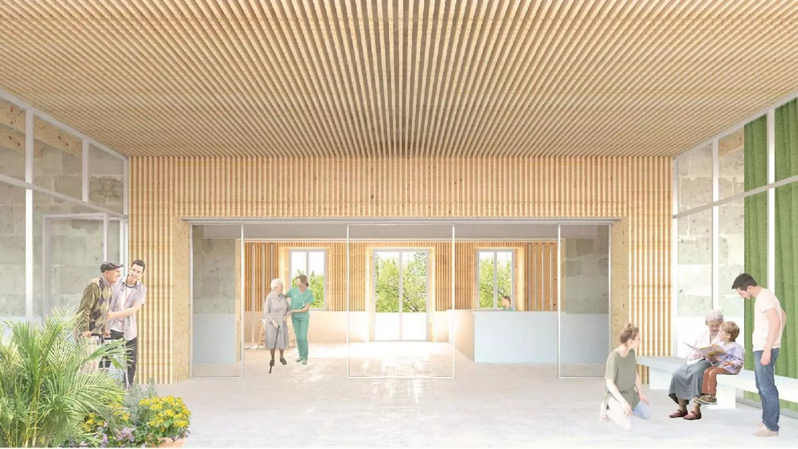 Recreació de l'interior del futur centre sociosanitari d'Es Castell.