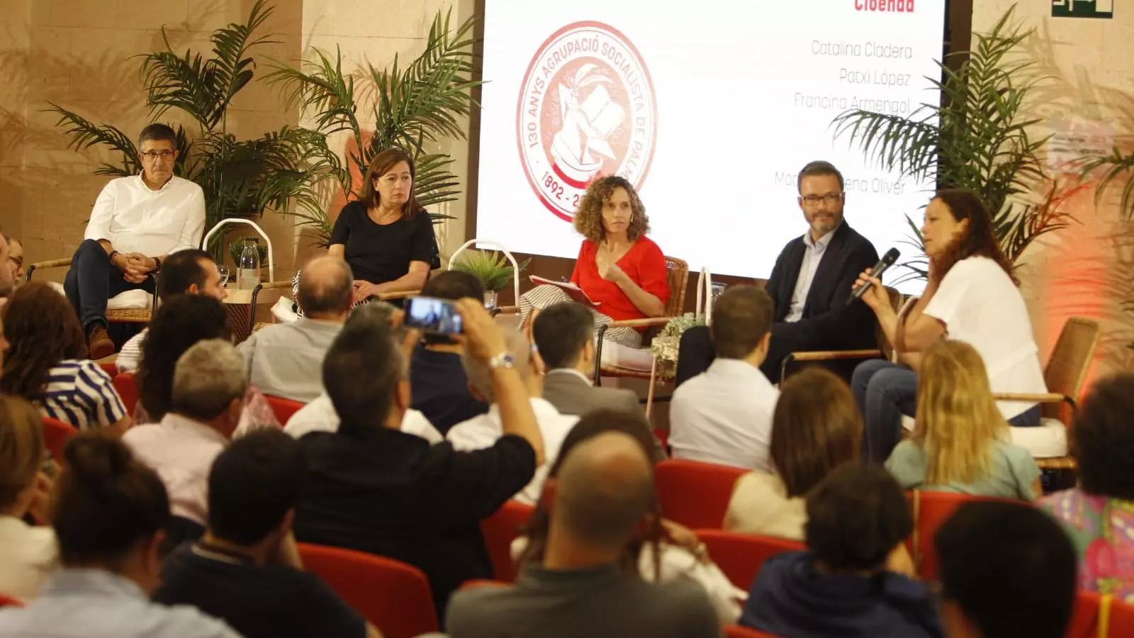 Patxi López, Francina Armengol, José Hila i Catalina Cladera en l'acte d'aquest dijous