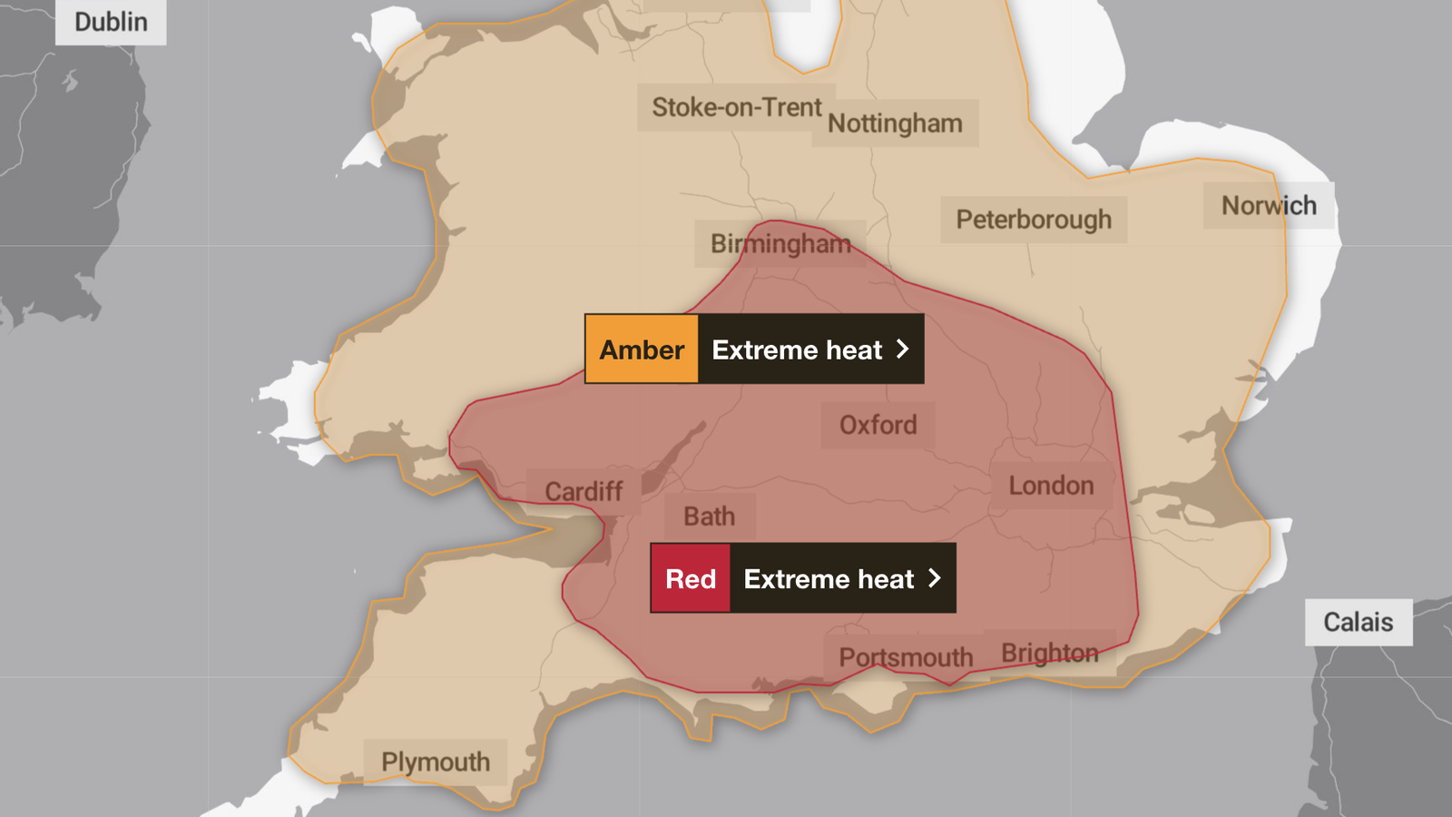 Heat advisories in effect for the south of the United Kingdom.