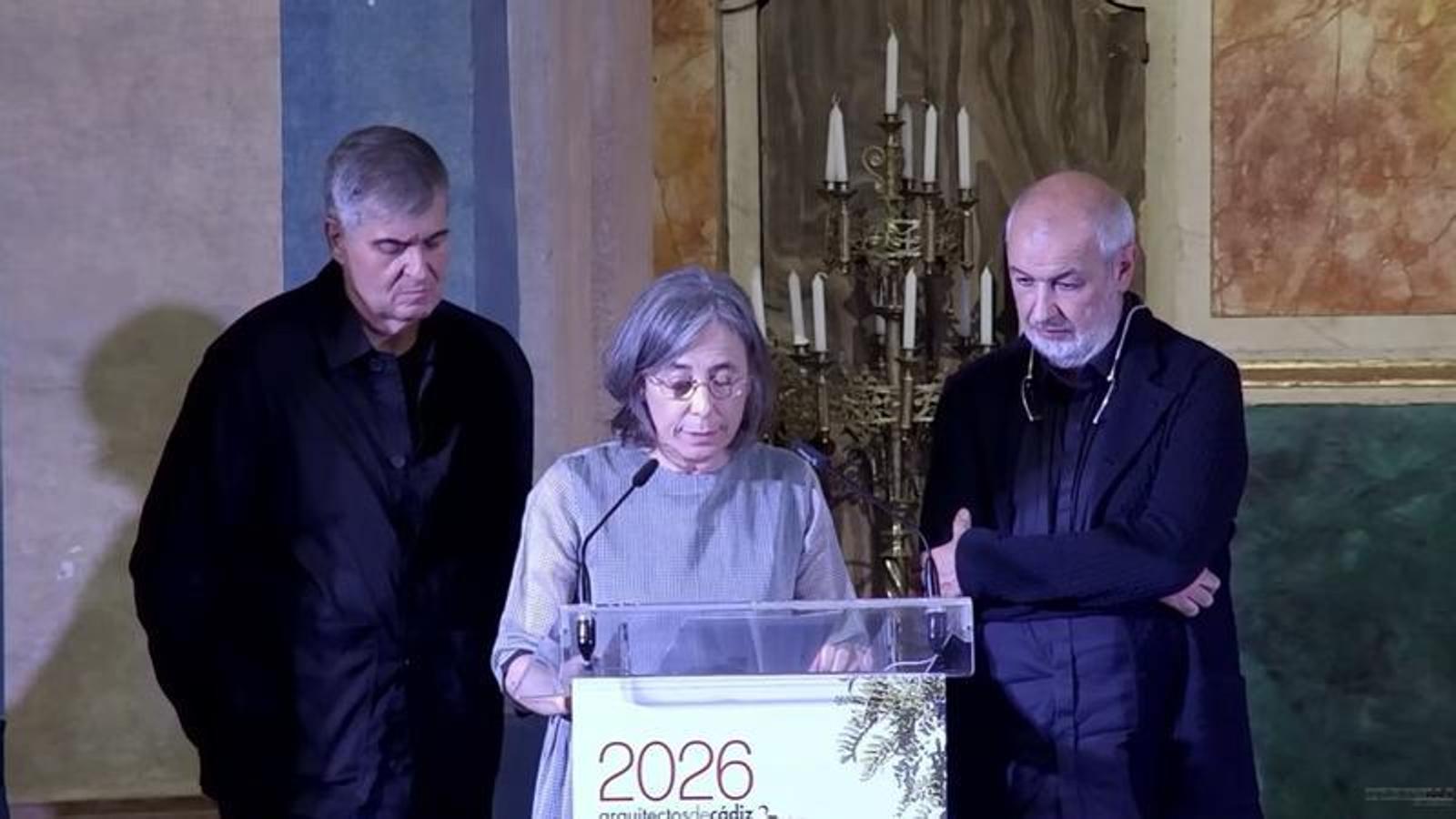 Rafael Aranda, Carme Pigem and Ramon Vilalta (RCR), honorary members of the College of Architects of Cadiz