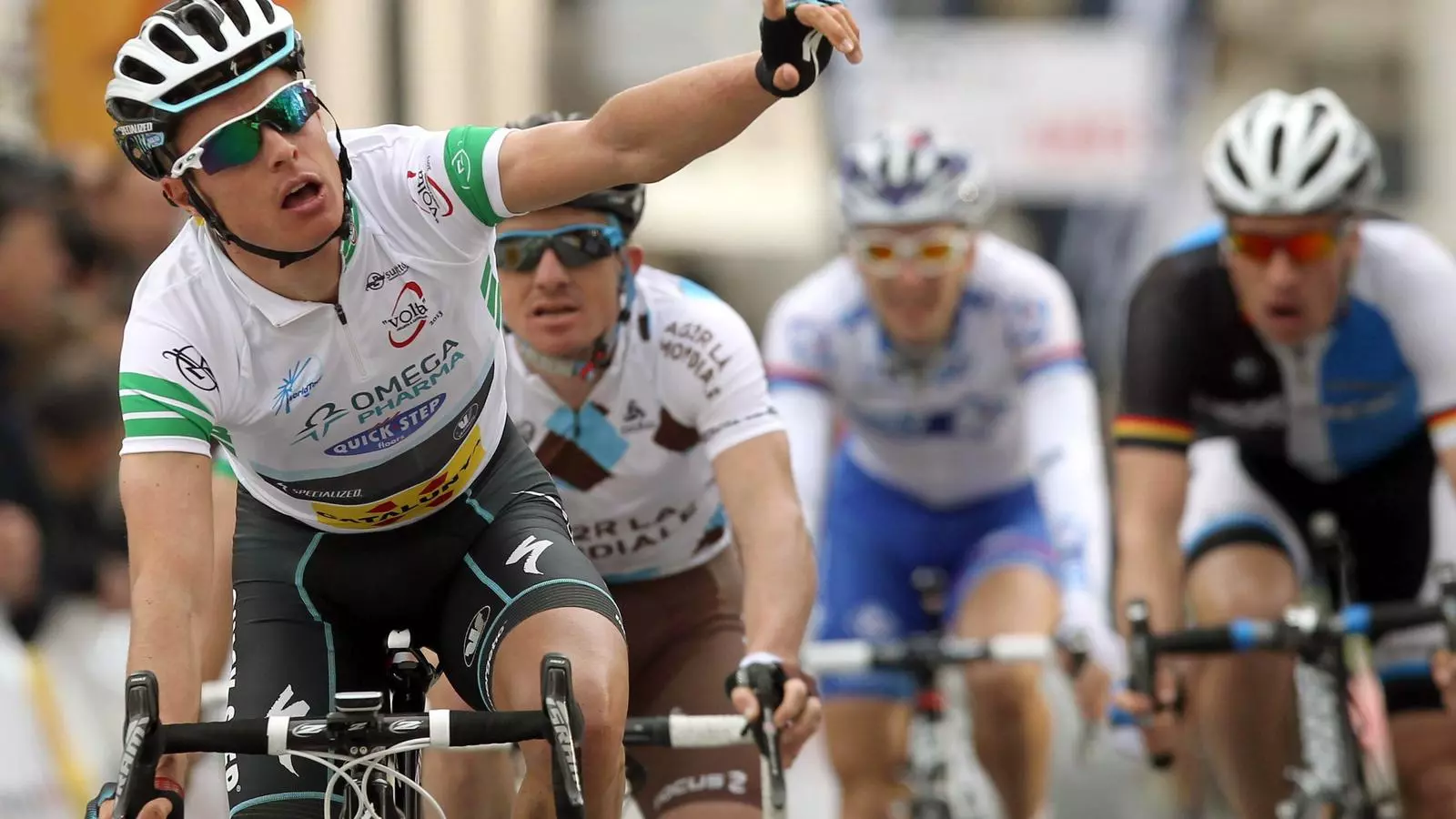 El ciclista belga Gianni Meersan celebra la seva victòria durant la segona etapa de la Volta