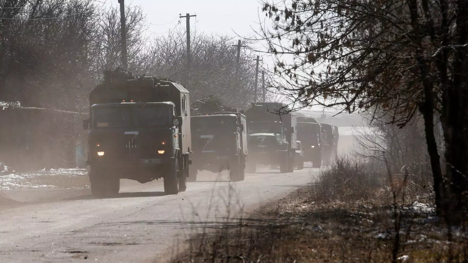 Un comboi de tropes prorusses a Volnovakha, a la regió de Donetsk, Ucraïna