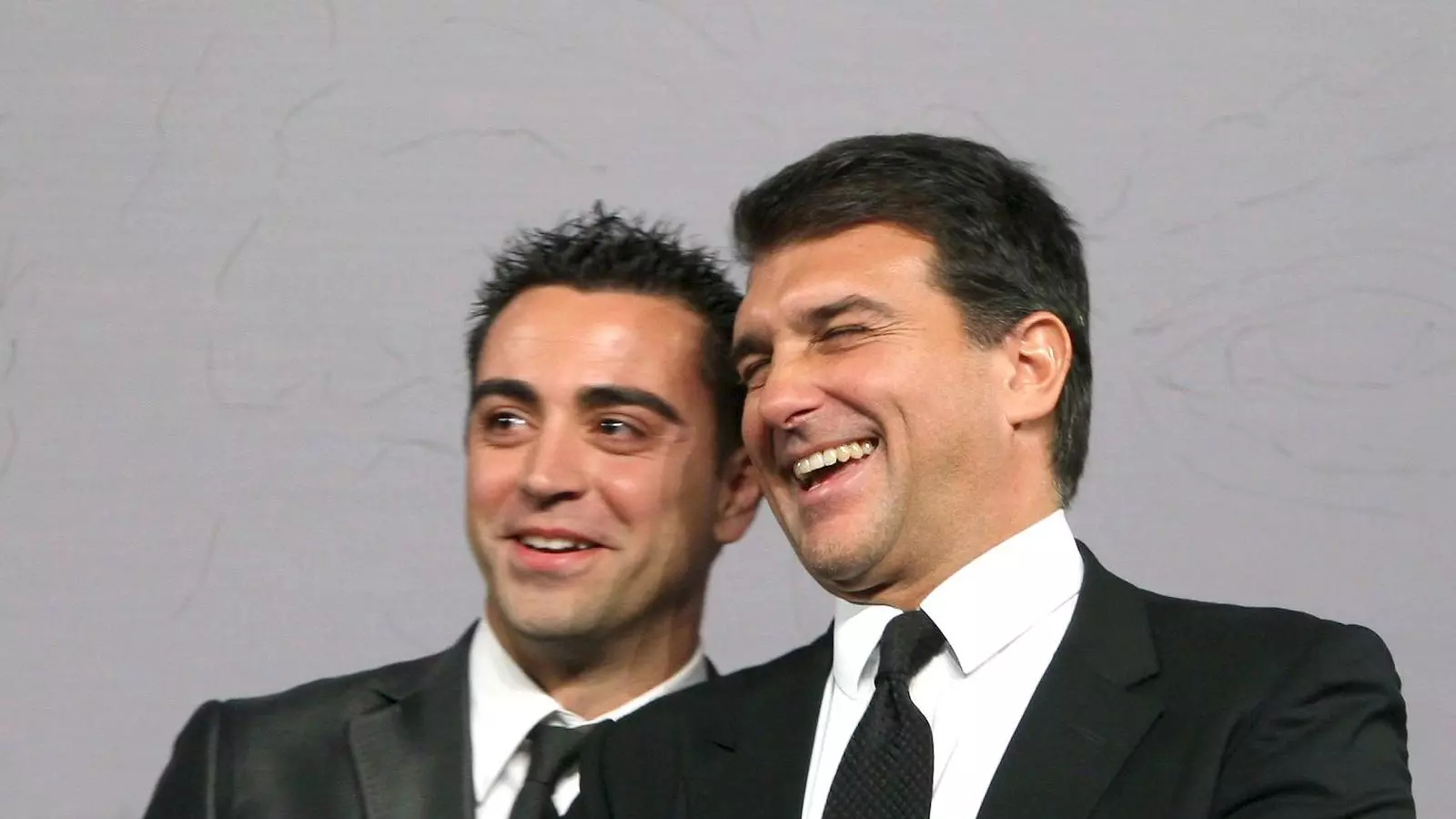 Xavi i Laporta, quan un era jugador del Barça i l'altre vivia la seva primera etapa com a president