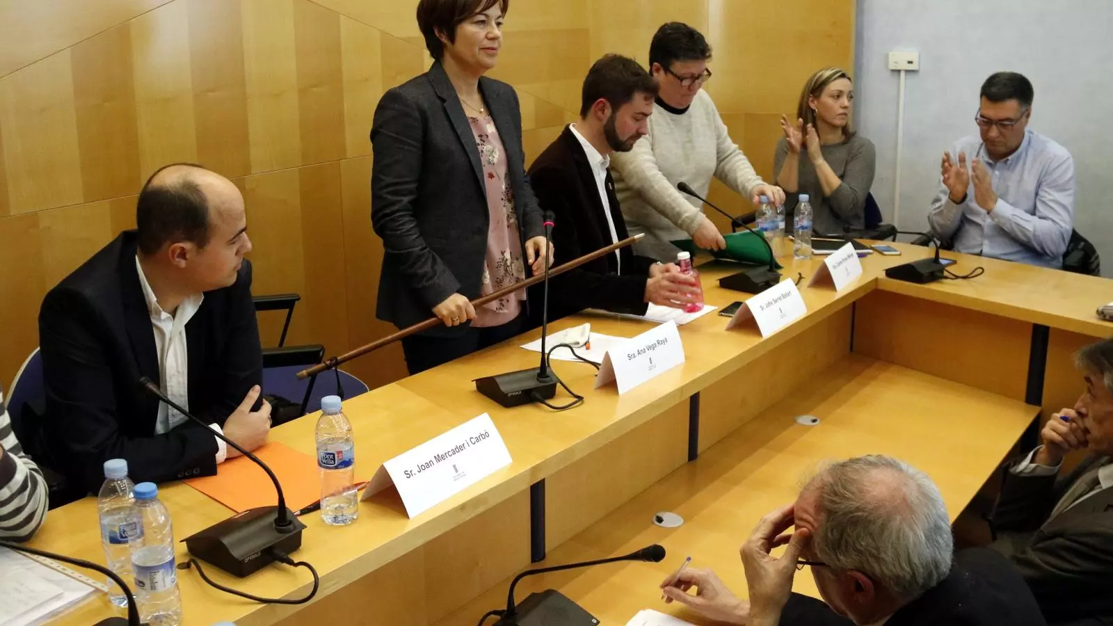 L'alcaldessa de Malgrat, Carme Ponsa, en el ple municipal