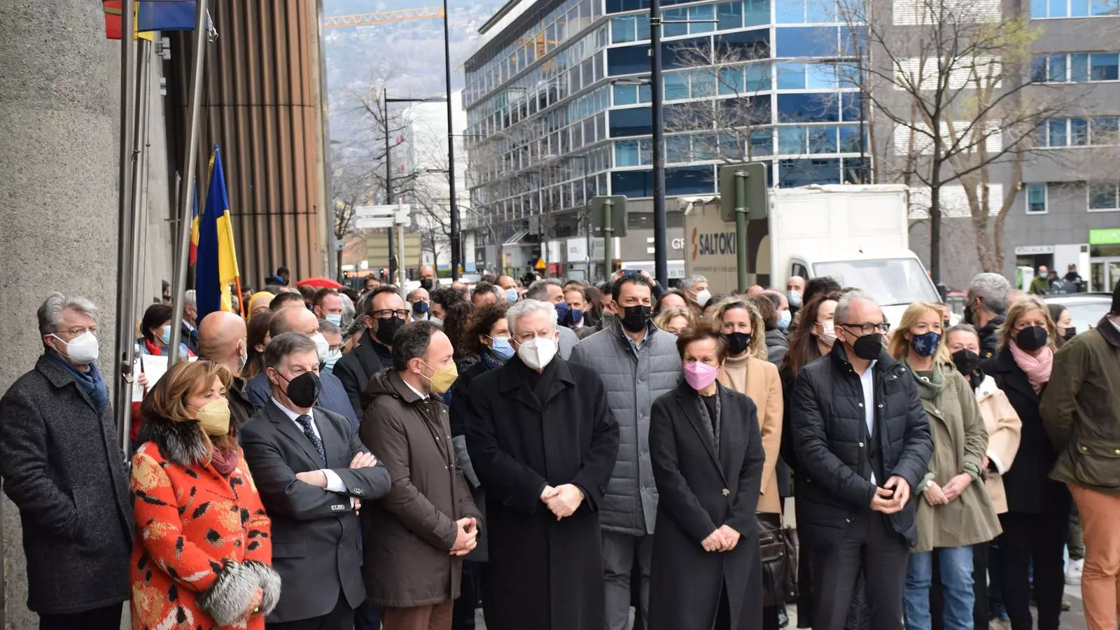 La manifestació pacífica organitzada pel Govern aquest dimecres al migdia.