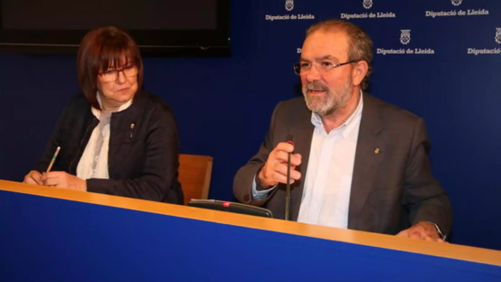 El president de la Diputació, Joan Reñé, durant la presentació dels pressupostos aquest dilluns