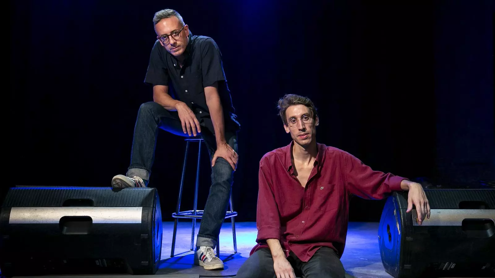 Artur Estrada i Sergi Egea, de la cooperativa L’Afluent, a la Sala Vol de Barcelona.