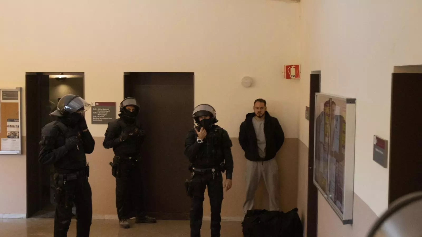 Pablo Hasél at the University of Lleida, minutes before his arrest