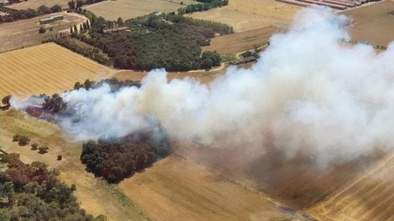 Imagen aérea del incendio.