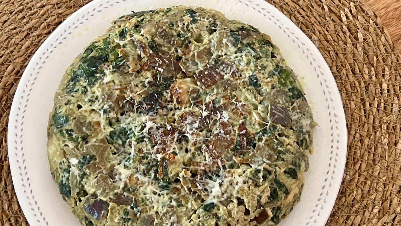 Spinat- und Auberginenomelett aus dem Rezeptbuch Caules.