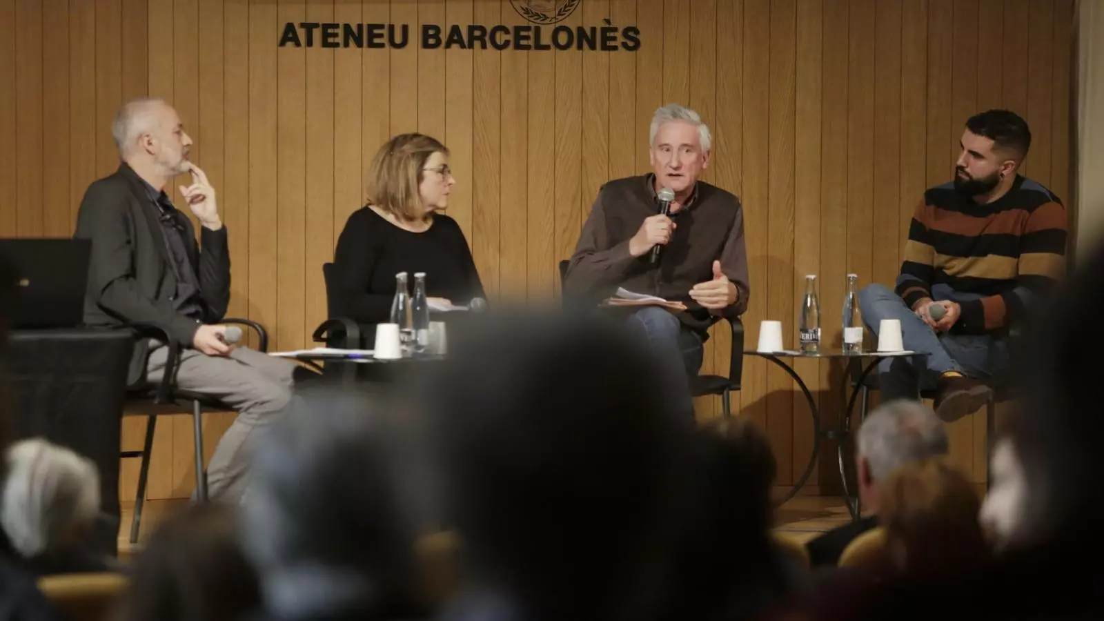 Un moment del debat Catalunya Social sobre la justícia restaurativa, que s'ha celebrat aquest dimarts al matí a l'Atenèu Barcelonès.