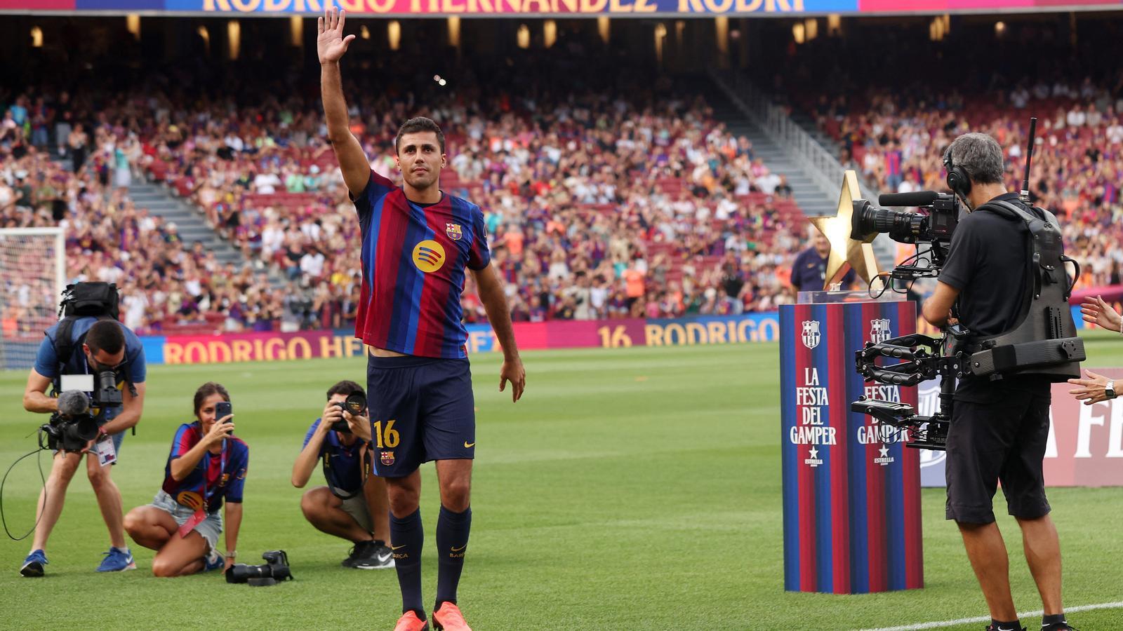 Rodri, in the presentation this Wednesday at the Camp Nou, coinciding with the start of the Joan Gamper trophy