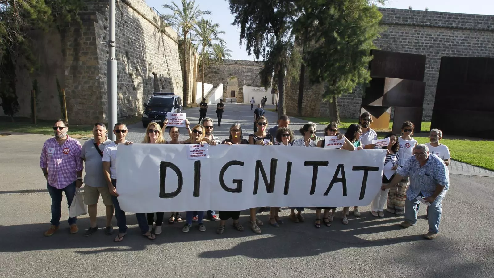 Imatge de la vaga dels treballadors d'Es Baluard l'1 de juliol.