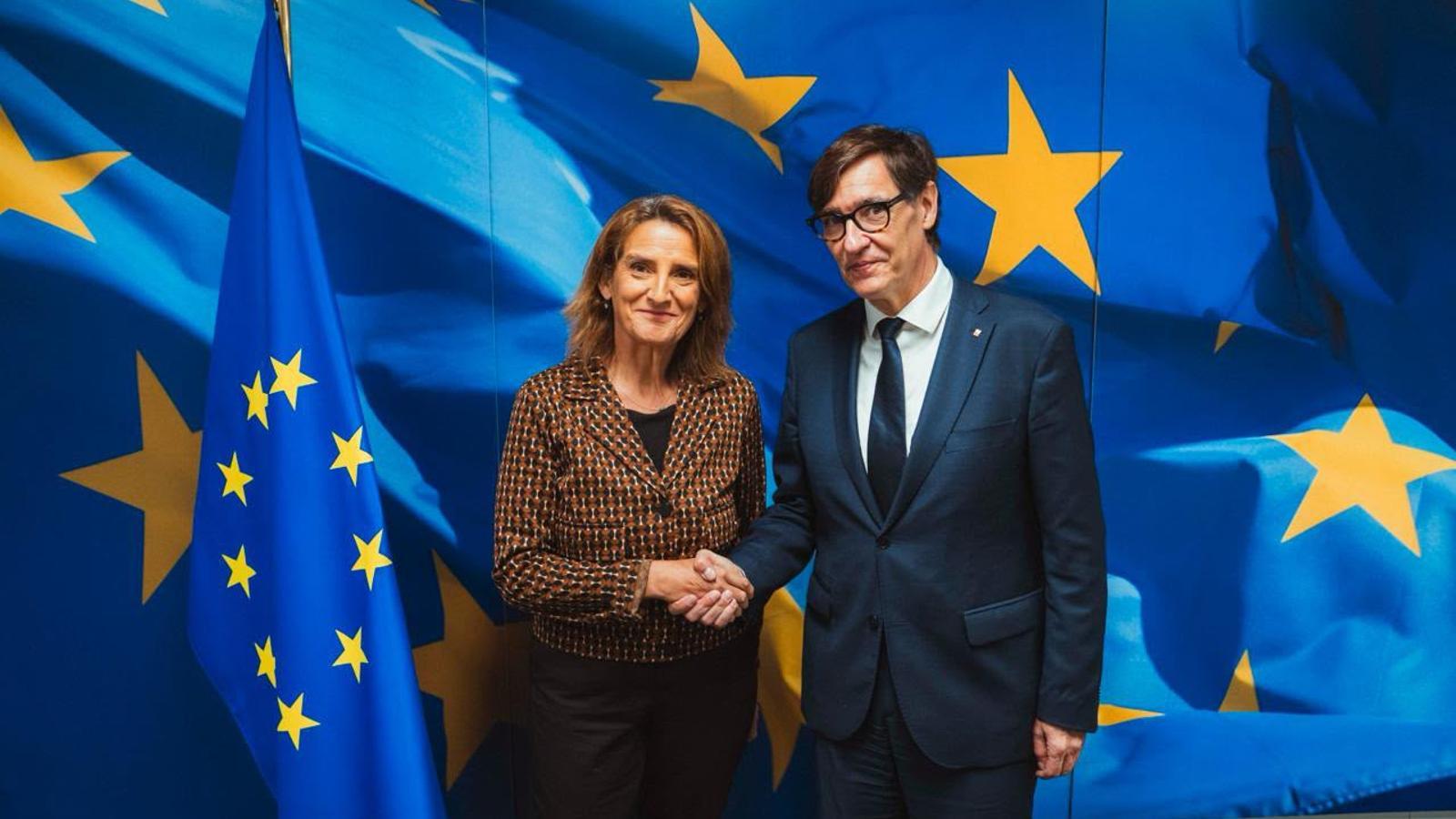 Salvador Illa with Teresa Ribera.