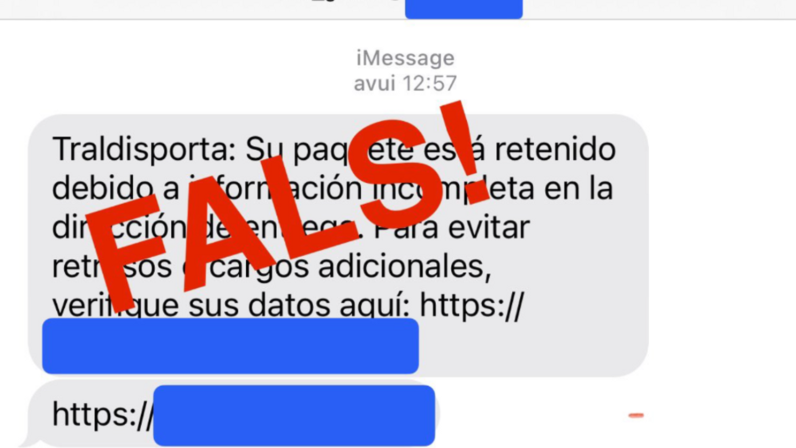 La fotografia que ha compartit la policia a través les xarxes socials per informar del nou frau que circula.