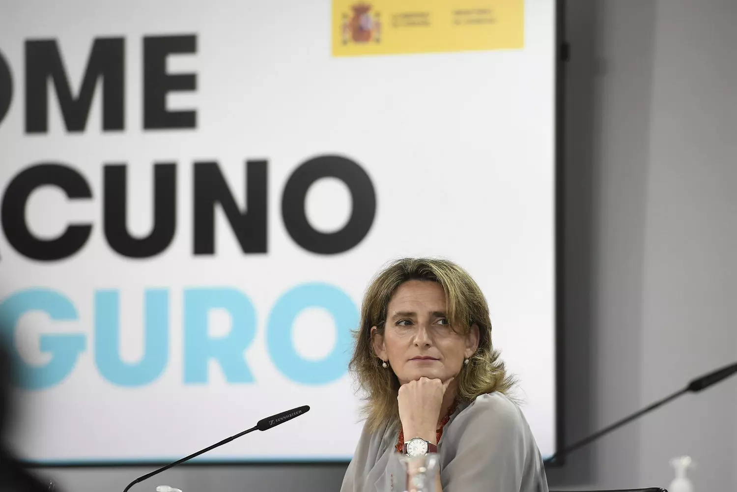 La ministra De Transició Ecològica, Teresa Ribera, ayer
a La Moncloa.