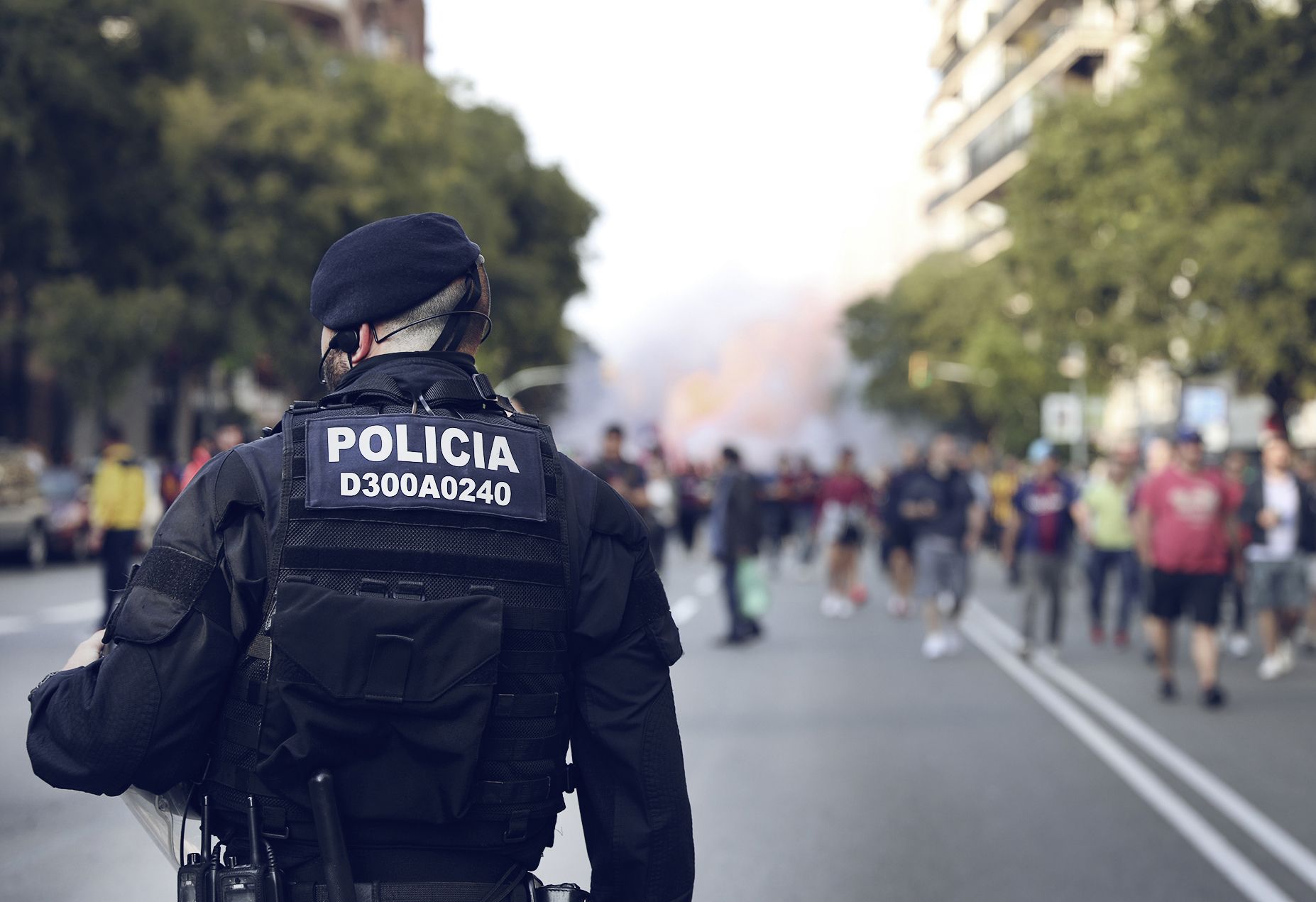 Imatge d'arxiu d'un dispositiu policial dels mossos d'esquadra per prevenir actes violents per part de grups radicals del Futbol Club Barcelona.