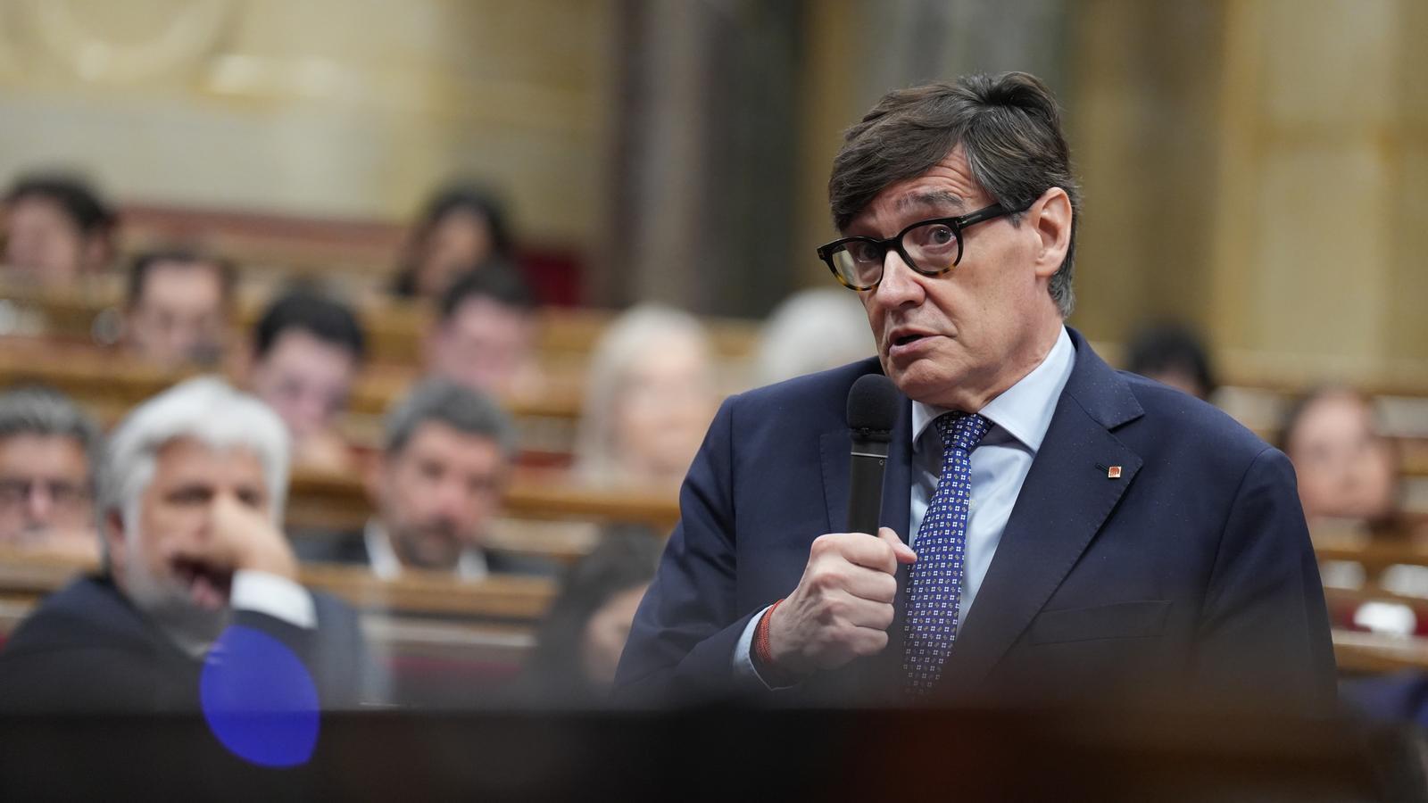 Salvador Illa, president of the Generalitat of Catalonia, in Parliament.