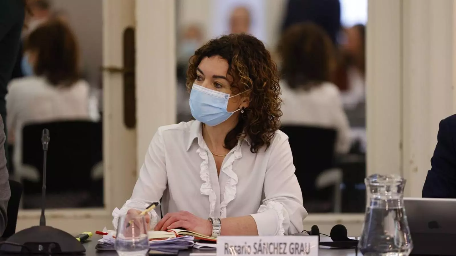 La consellera d'Hisenda i Relacions Exteriors, Rosario Sánchez, en la reunió d'aquest divendres