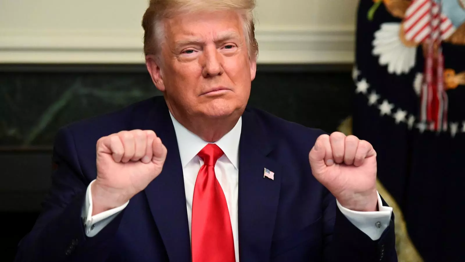 El president dels Estats Units, Donald Trump, en la compareixença del dia d'Acció de Gràcies