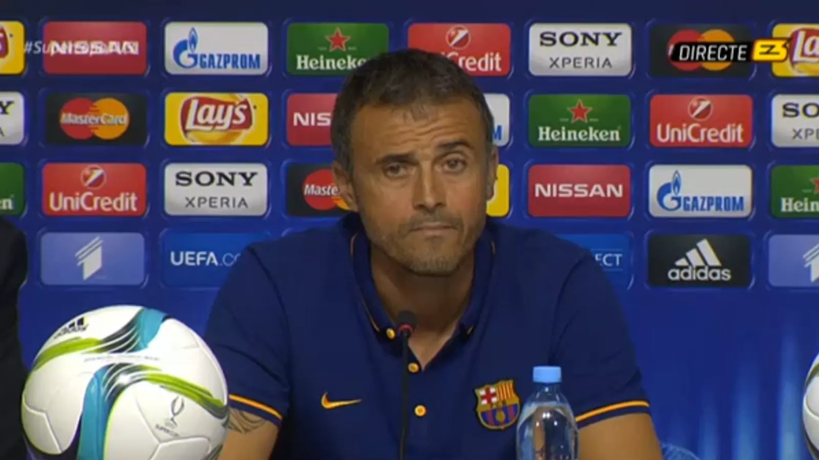 Luis Enrique, a la roda de premsa prèvia a la Supercopa d'Europa