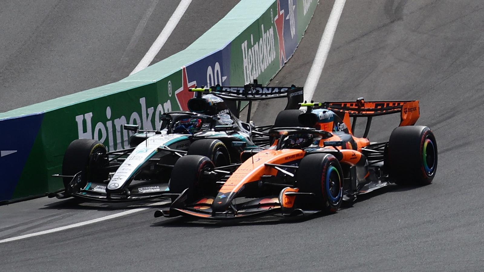 Lando Norris and Kimi Antonelli during the Grand Prix in the Netherlands