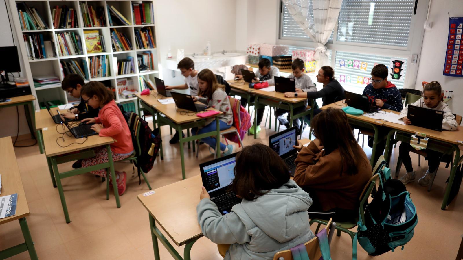 Una aula d'un centre educatiu de Mallorca.