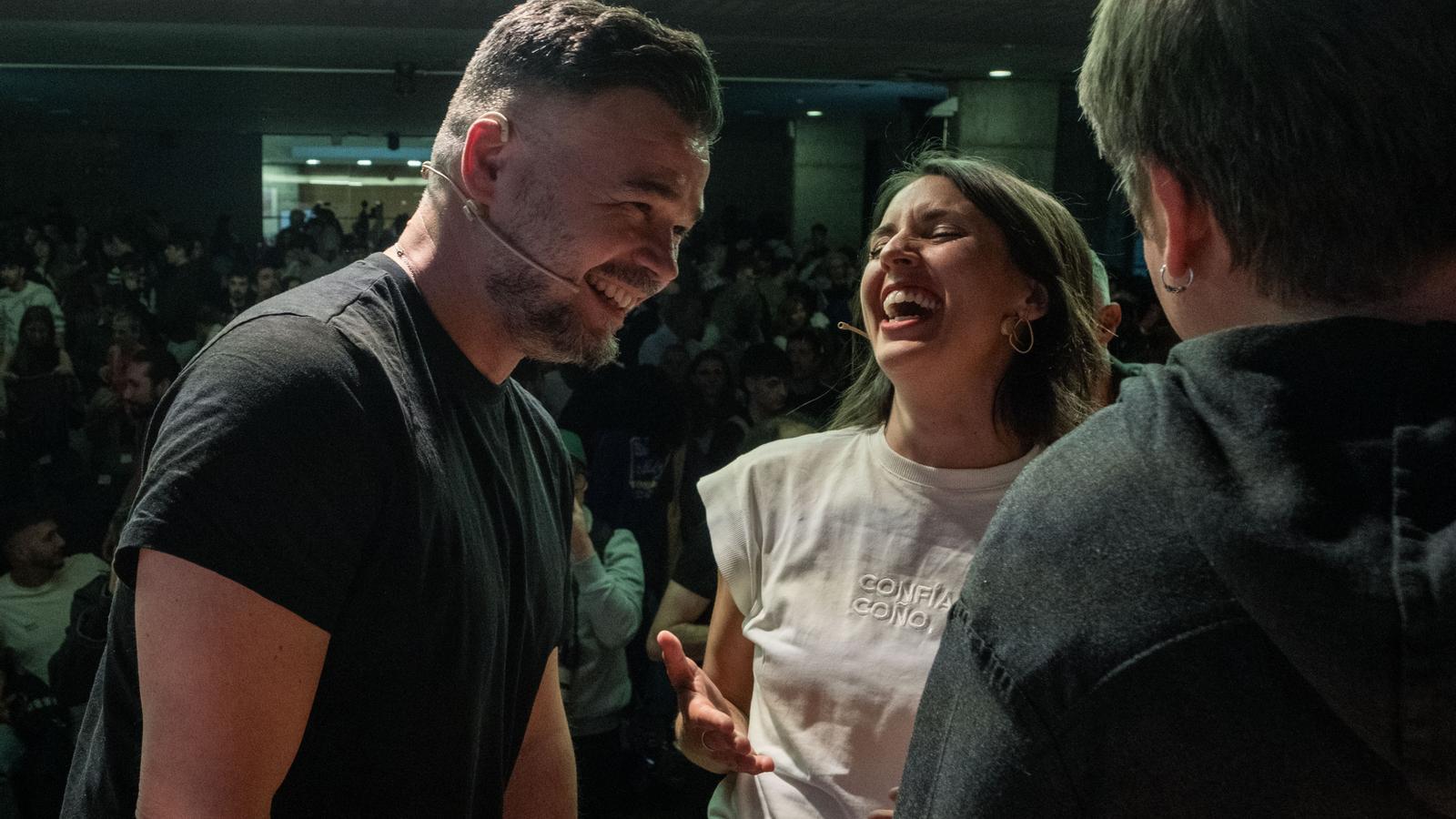 Gabriel Rufián e Irene Montero en un acto en Barcelona en una imagen de archivo.
