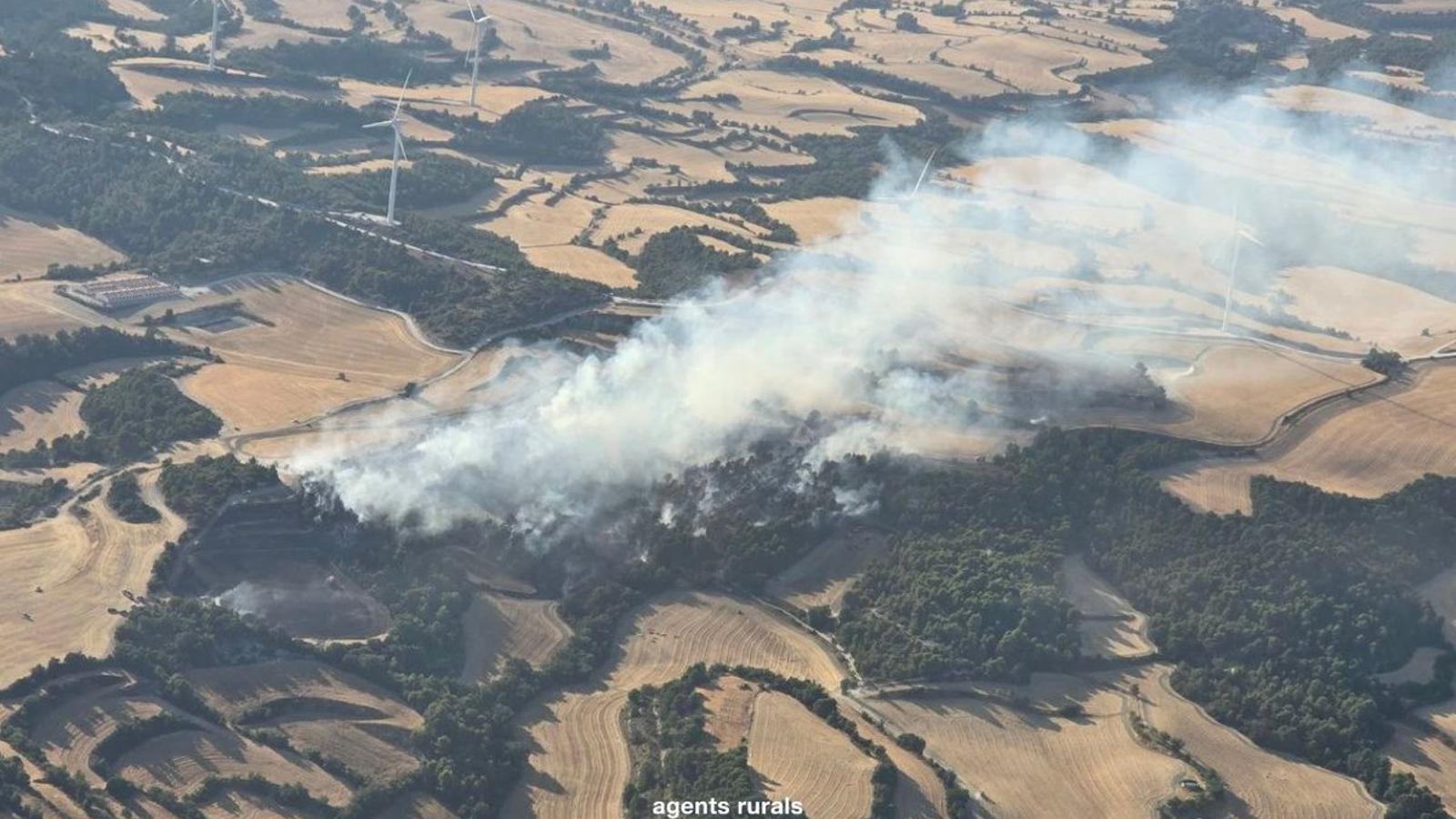 Forest fire in Santa Coloma de Queralt