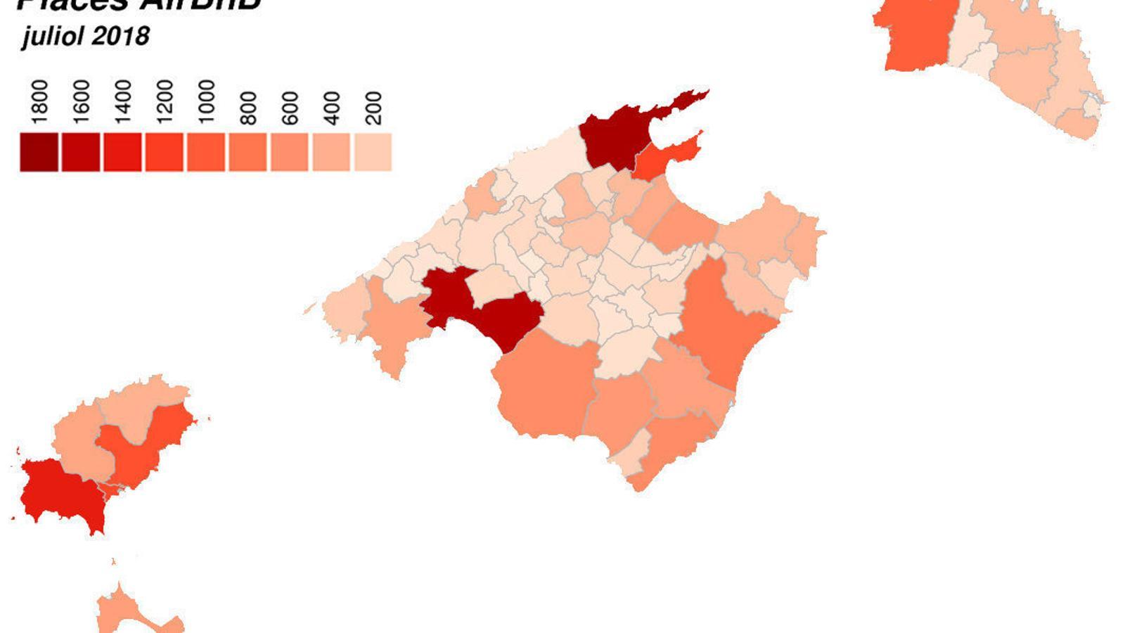Airbnb incrementa 10.500 places des de l’any passat