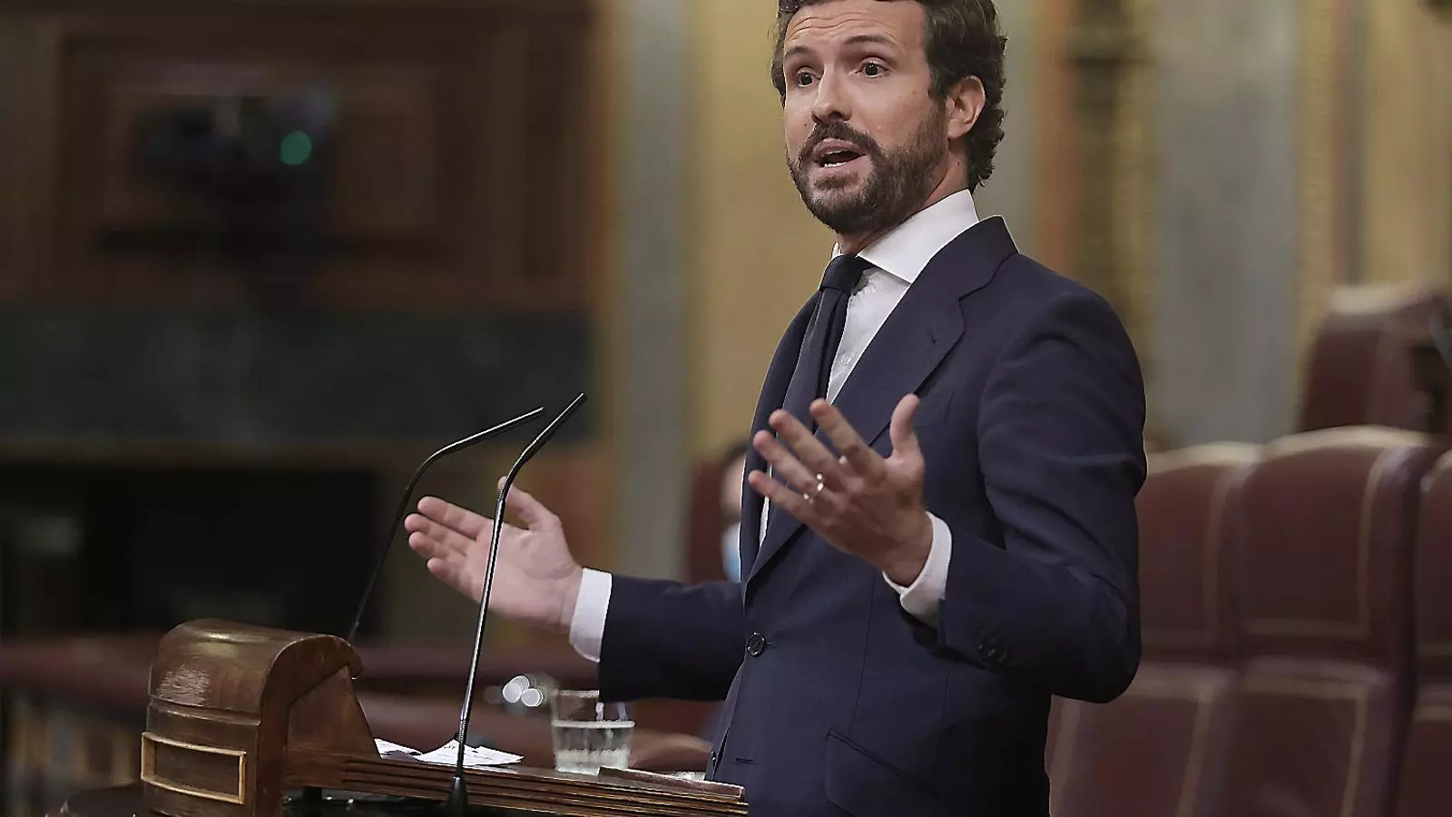 Pablo Casado durante su intervención de ayer en el Congreso de Diputados.