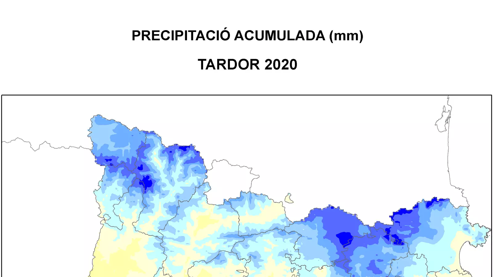 Precipitació acumulada durant la tardor de 2020