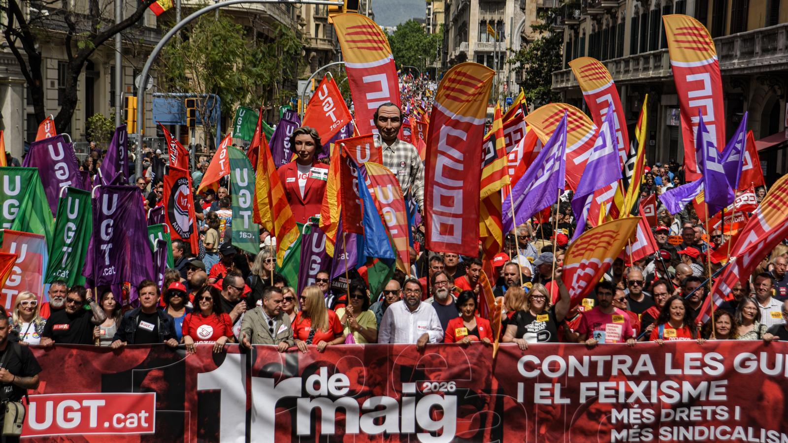 Manifestación del Primero de Mayo en Barcelona.