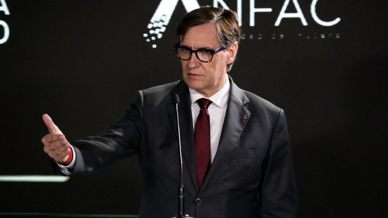 Salvador Illa during his speech at Casa Seat.
