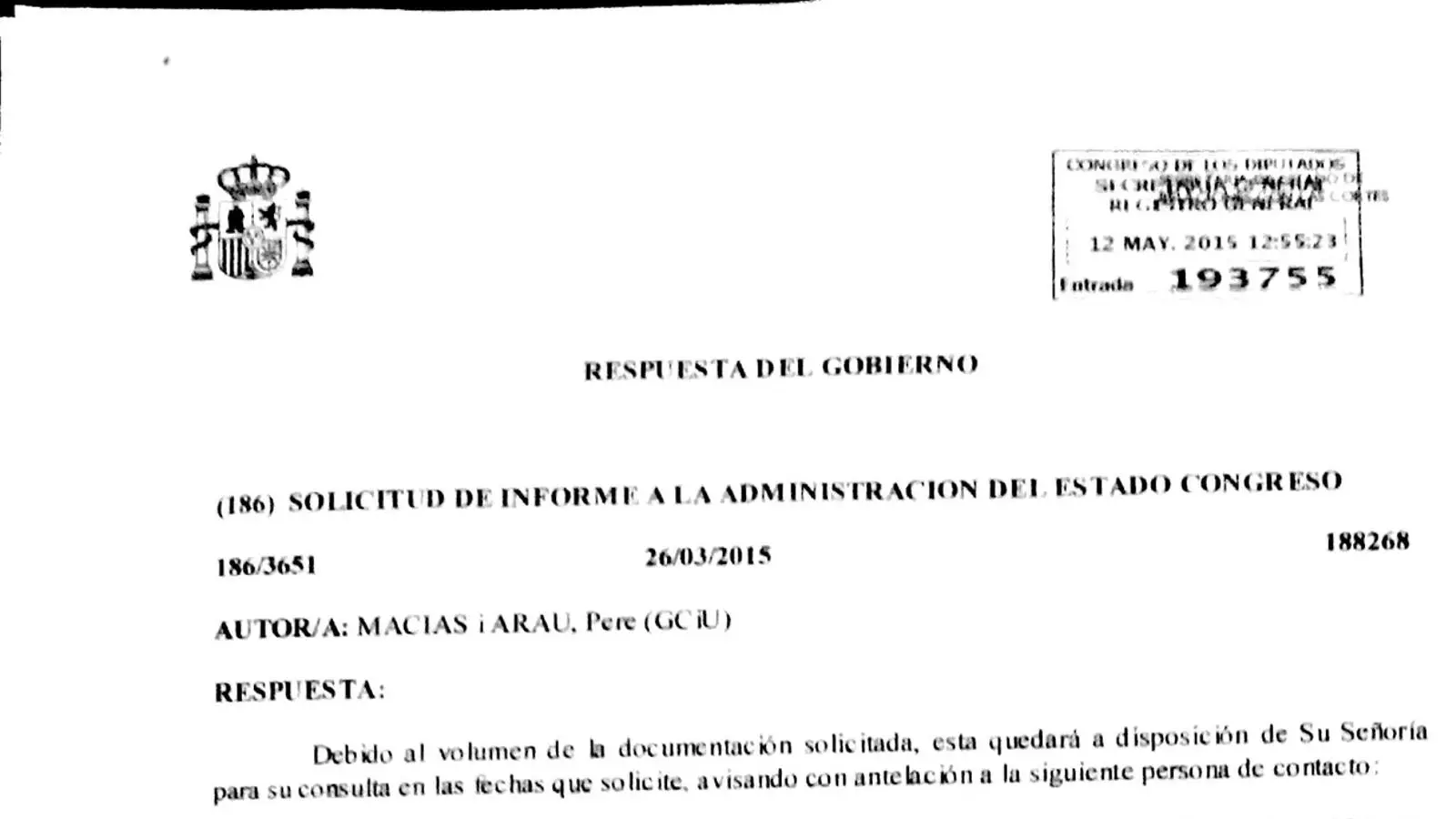 La resposta parlamentària