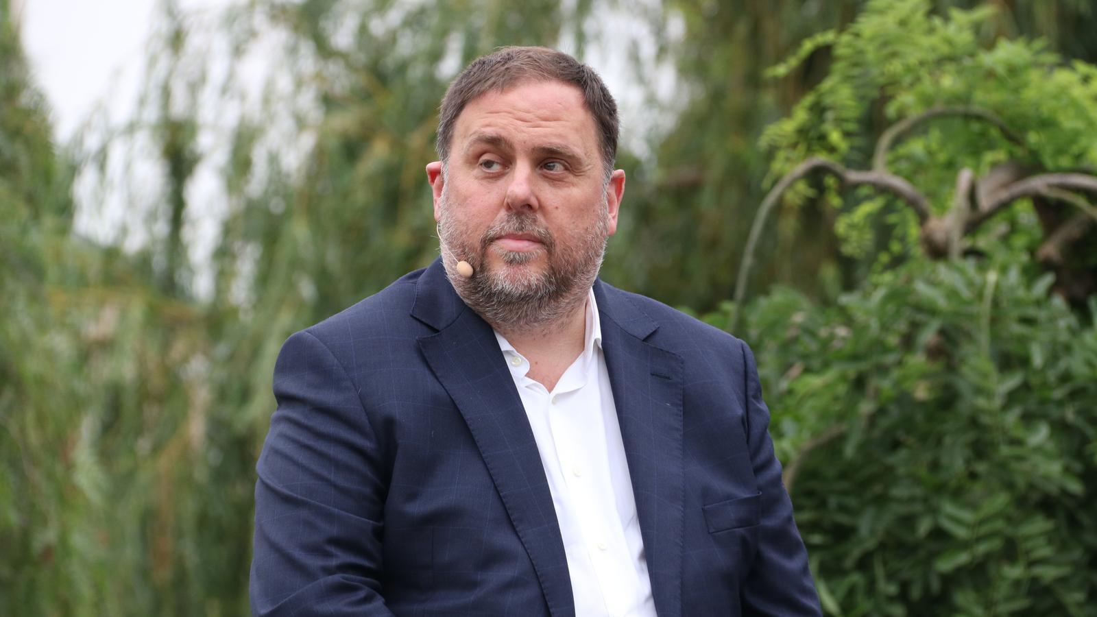 Oriol Junqueras, a la presentació del seu nou llibre aquest dissabte a Barcelona.